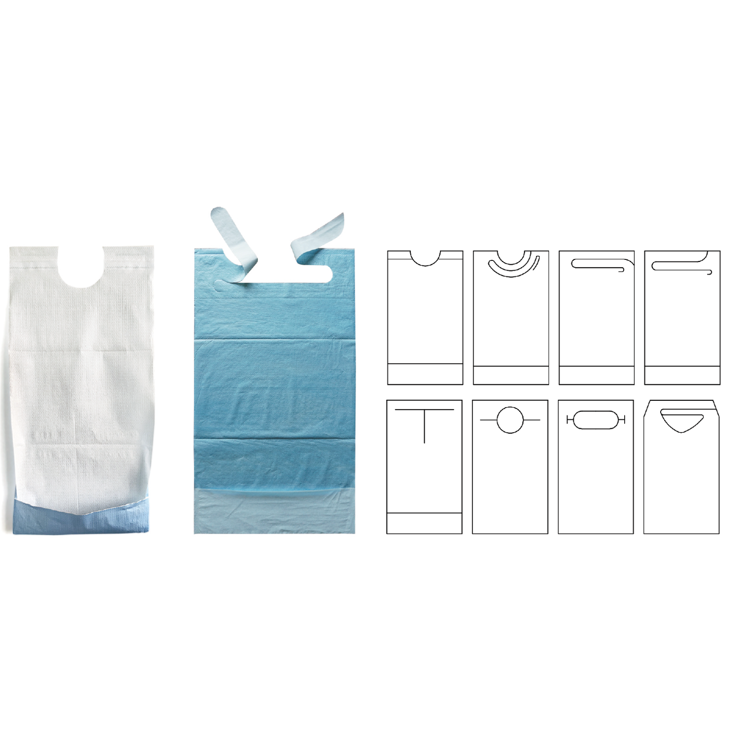 ProHeal Disposable Adult Bibs 16x33 Inches | Absorbent Tissue Front With Water Resistant Back